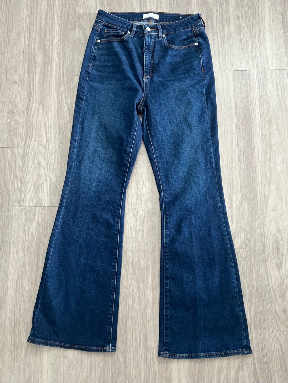 LOFT The Curvy Slim Flare Jeans Women’s 27/4 Dark Wash High Rise